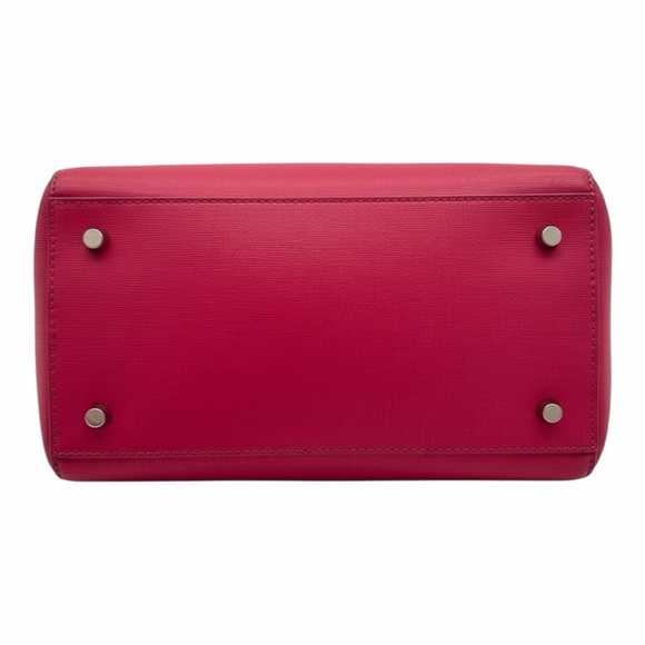 Furla Linda Small Dome Satchel Pink Leather Top Handle Bag Gold Hardware - Picture 4 of 9